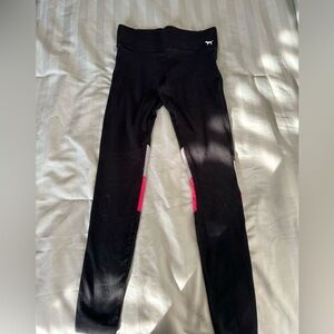 Kids Black Leggings with Pink Accents